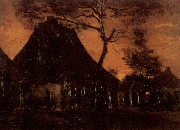 Cottage With Trees 3 Van Gogh Oil Painting